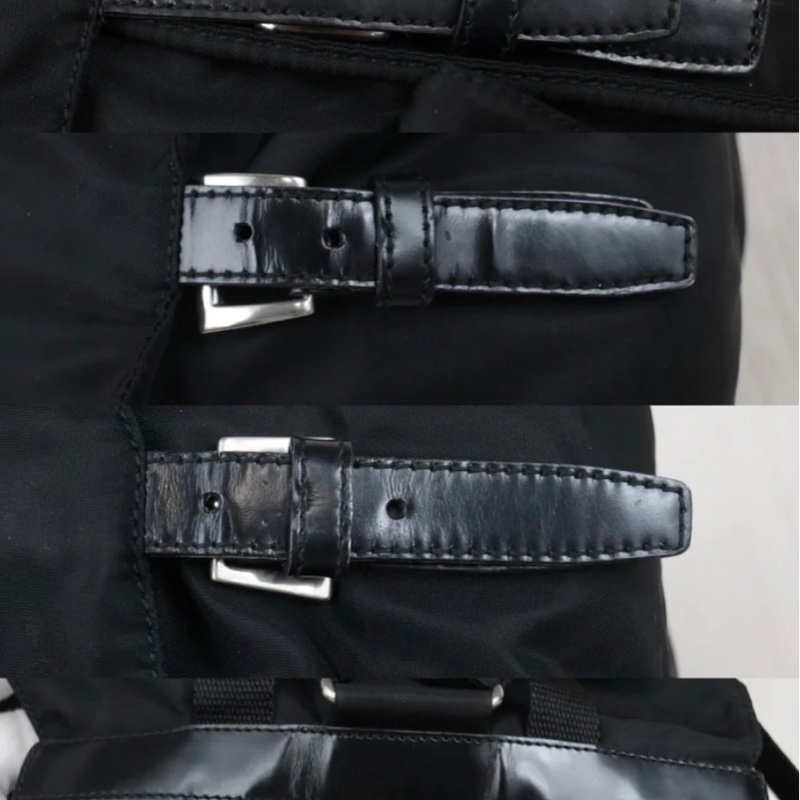 「JL精品代購」9新 Prada降落傘雙肩包 黑色尼龍材質超級耐磨防水 中號-6