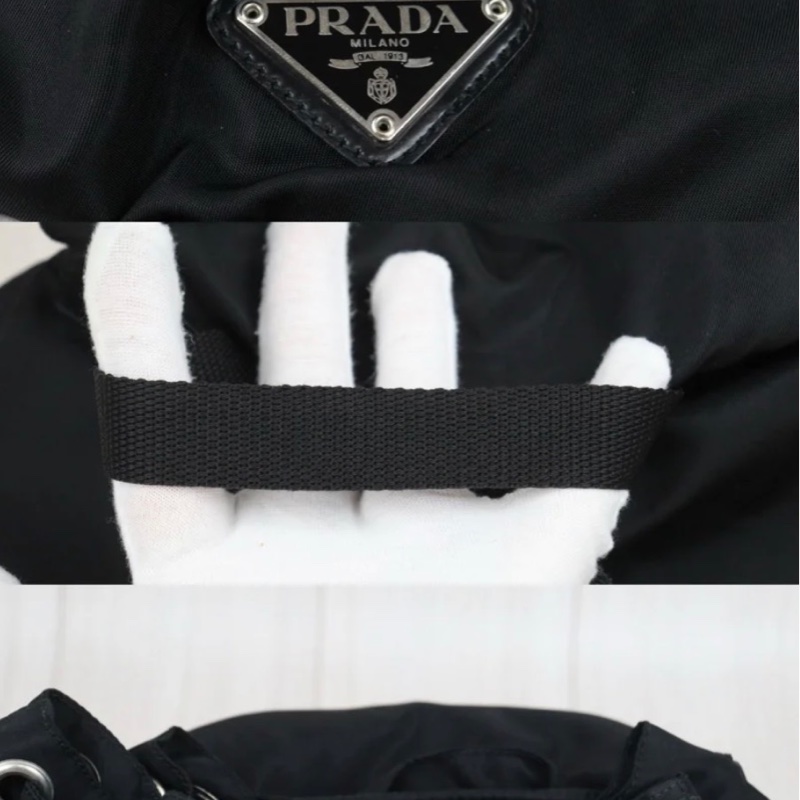 「JL精品代購」9新 Prada降落傘雙肩包 黑色尼龍材質超級耐磨防水 中號-8