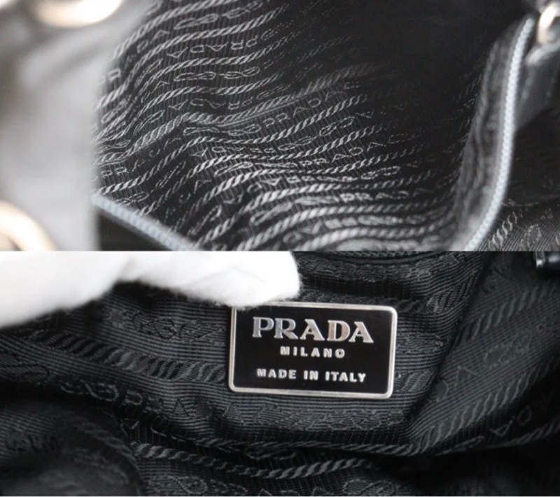「JL精品代購」9新 Prada降落傘雙肩包 黑色尼龍材質超級耐磨防水 中號-9