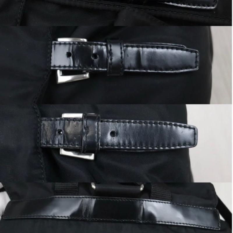 「JL精品代購」9新 Prada降落傘雙肩包 黑色尼龍材質超級耐磨防水 中號-10