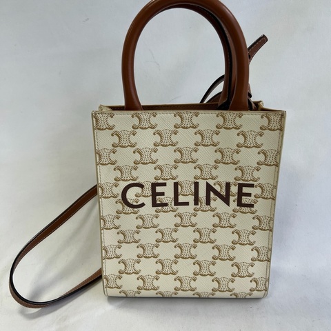 celine mini tote白色老花包 托特包