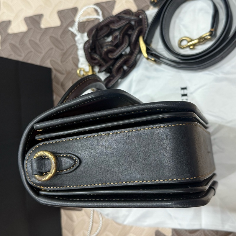 Coach ROGUE 頂部提把撞色手袋(黑)-21