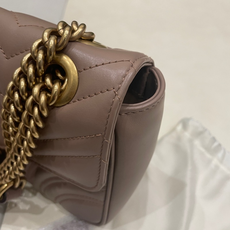 Gucci Marmont 25公分粉藕色兩用包-26