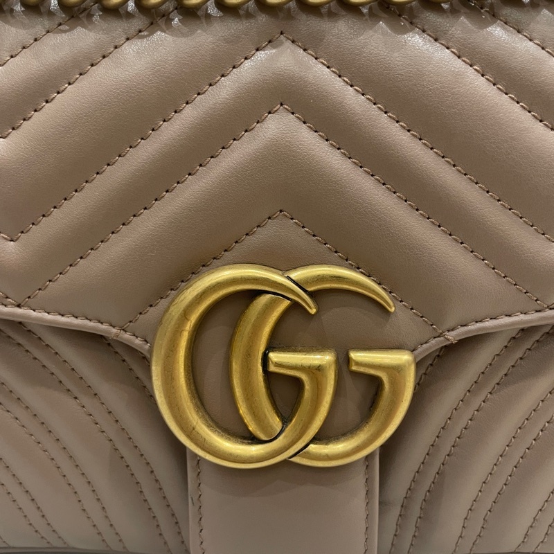 Gucci Marmont 25公分粉藕色兩用包-28
