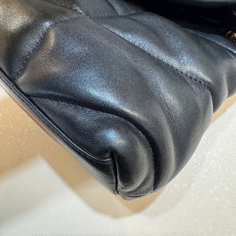 YSL黑金羊皮衍縫小號PUFFER側背包5774761 雲朵包-15