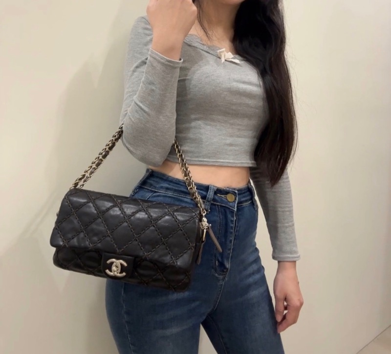 特價48h▪️Chanel 香奈兒 牛皮口蓋 CF 側背 老香 黑 包包-5