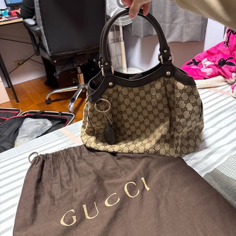 GUCCI 古馳 Sukey系列 雙G緹花托特包