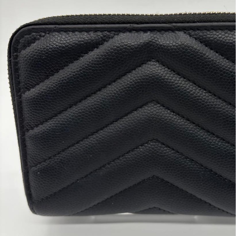💝FuFu.Style ⟡.·* YSL 山形黑色皮夾短夾錢包-7