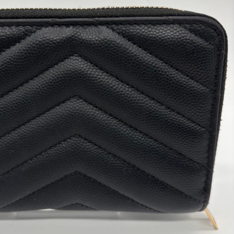💝FuFu.Style ⟡.·* YSL 山形黑色皮夾短夾錢包-8