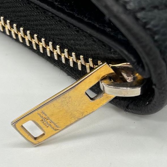 💝FuFu.Style ⟡.·* YSL 山形黑色皮夾短夾錢包-17