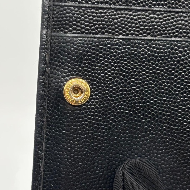 💝FuFu.Style ⟡.·* YSL 山形黑色皮夾短夾錢包-19