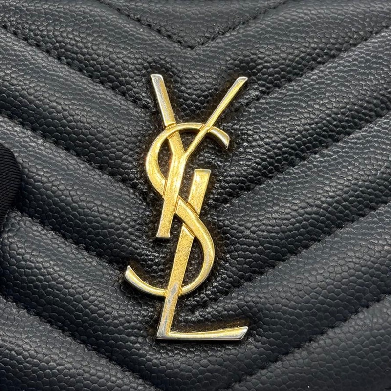 💝FuFu.Style ⟡.·* YSL 山形黑色皮夾短夾錢包-20