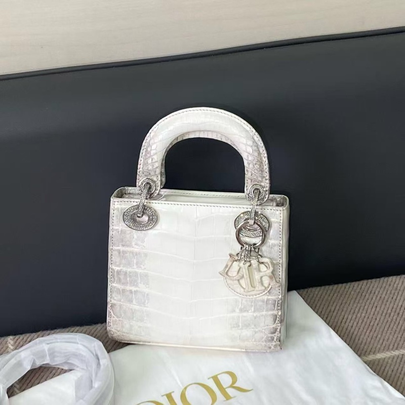 Dior迪奧三格喜馬拉雅琺瑯扣拼鑽扣戴妃包，2022購入-6