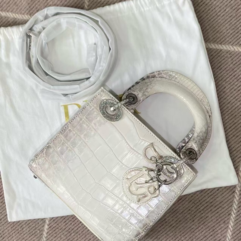 Dior迪奧三格喜馬拉雅琺瑯扣拼鑽扣戴妃包，2022購入-14