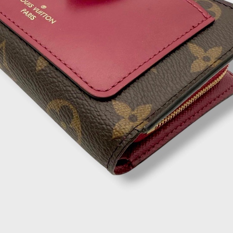 💝FuFu.Style ⟡.·* LV 芙蓉紅色雙折短夾-5