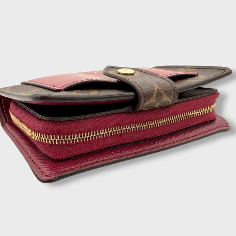 💝FuFu.Style ⟡.·* LV 芙蓉紅色雙折短夾-9
