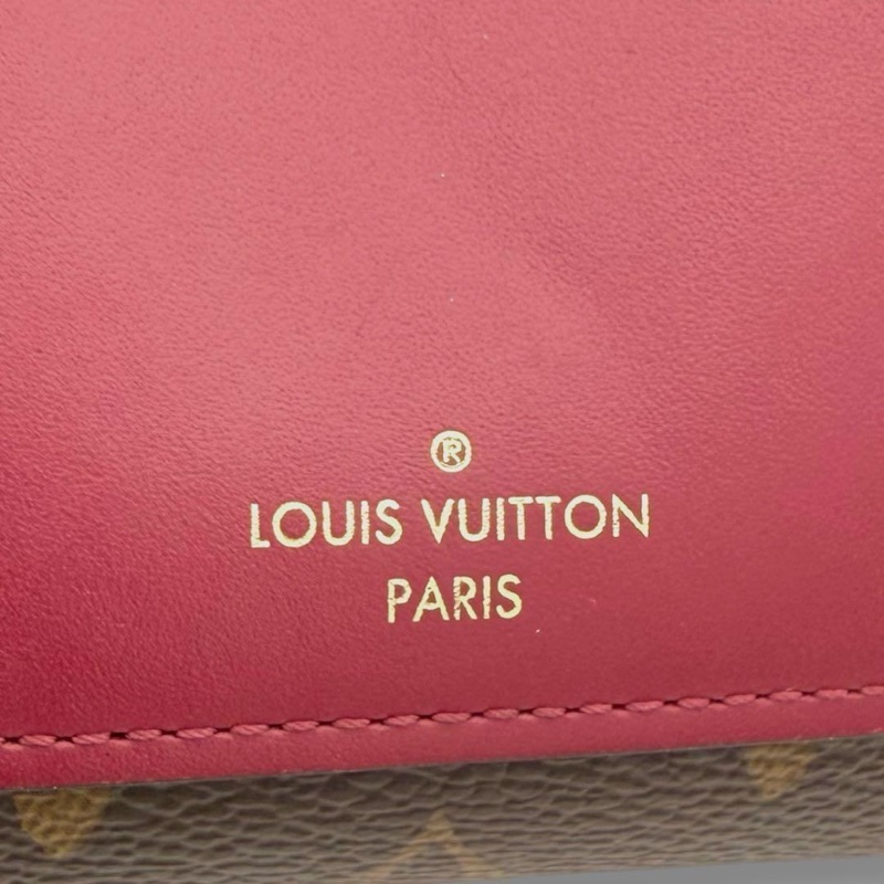 💝FuFu.Style ⟡.·* LV 芙蓉紅色雙折短夾-13