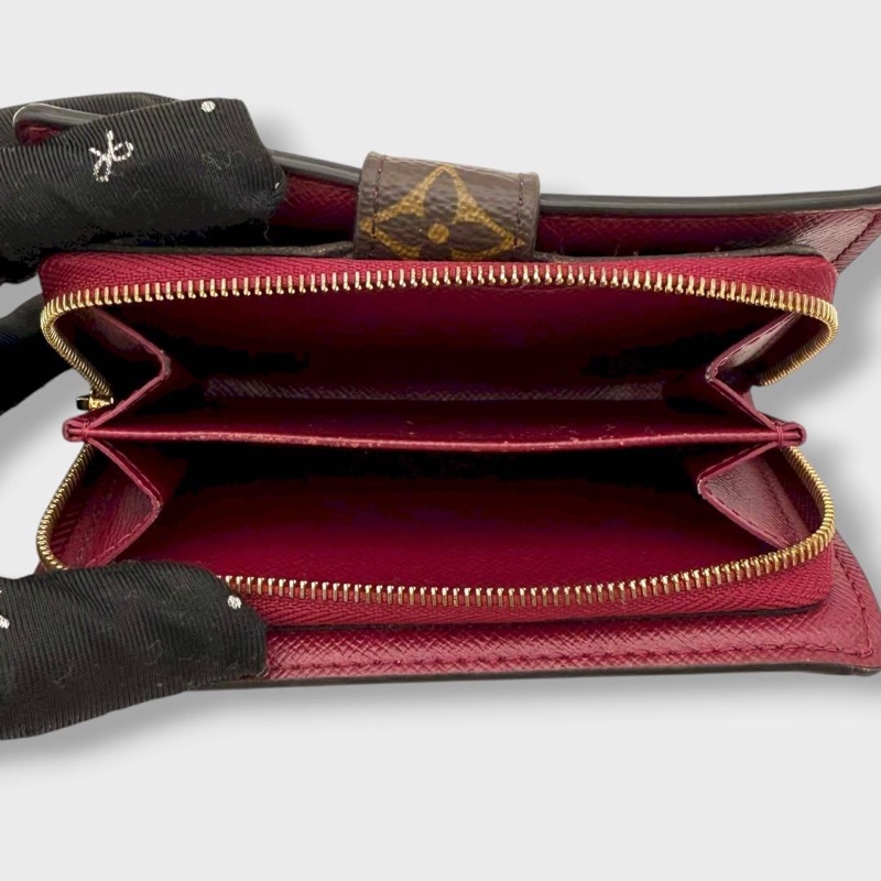 💝FuFu.Style ⟡.·* LV 芙蓉紅色雙折短夾-15