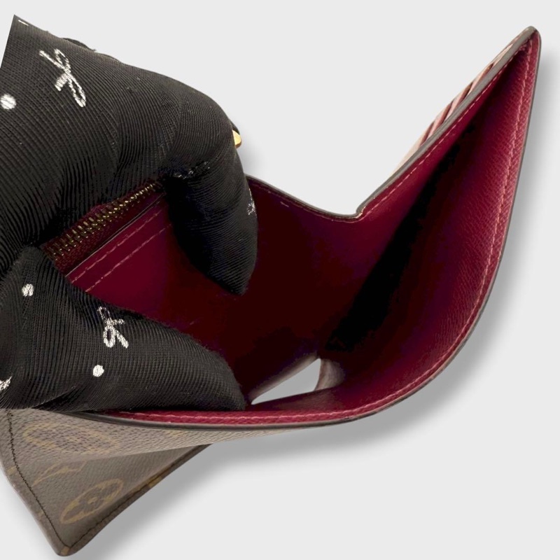 💝FuFu.Style ⟡.·* LV 芙蓉紅色雙折短夾-17