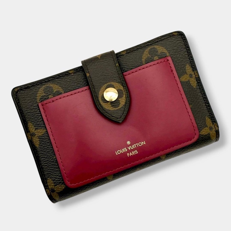 💝FuFu.Style ⟡.·* LV 芙蓉紅色雙折短夾-1