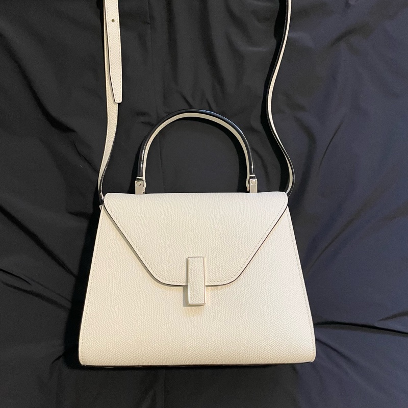 Valextra Iside 正品小牛皮 手提/斜背包(米白）義大利愛馬仕-0