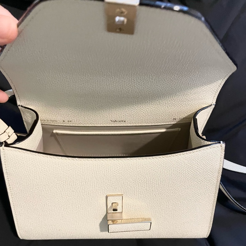Valextra Iside 正品小牛皮 手提/斜背包(米白）義大利愛馬仕-4