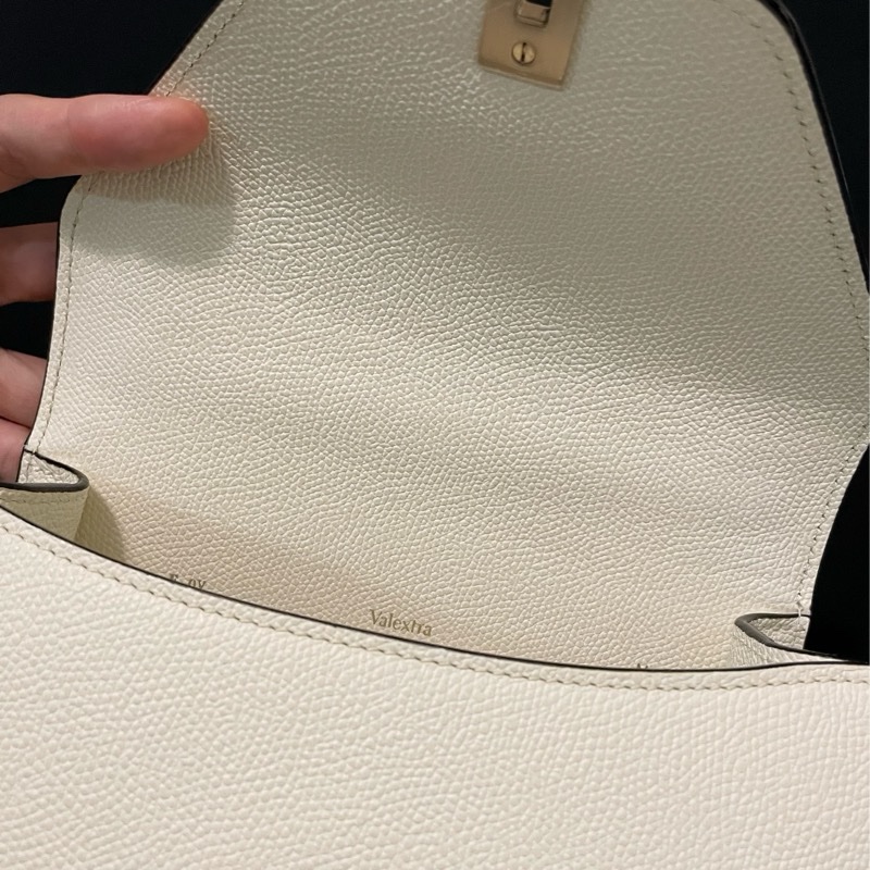 Valextra Iside 正品小牛皮 手提/斜背包(米白）義大利愛馬仕-9