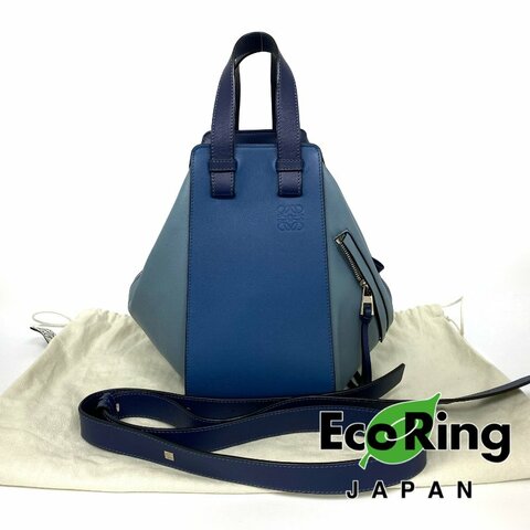 △ Loewe 羅意威 Hammock Blue Calfskin 2way Bag 藍色牛皮兩用袋 -257004273