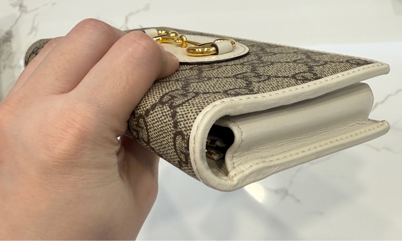 Gucci horsebit 白色 長夾 WOC 621892-15