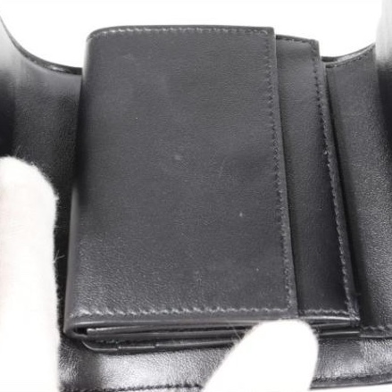 💝FuFu.Style ⟡.·* Celine *稀有*皮革x麻布材質凱旋門短夾錢包-21