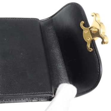 💝FuFu.Style ⟡.·* Celine *稀有*皮革x麻布材質凱旋門短夾錢包-28