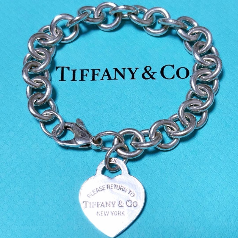 💝FuFu.Style ⟡.·* Tiffany&Co. 愛心銀牌手鏈-7