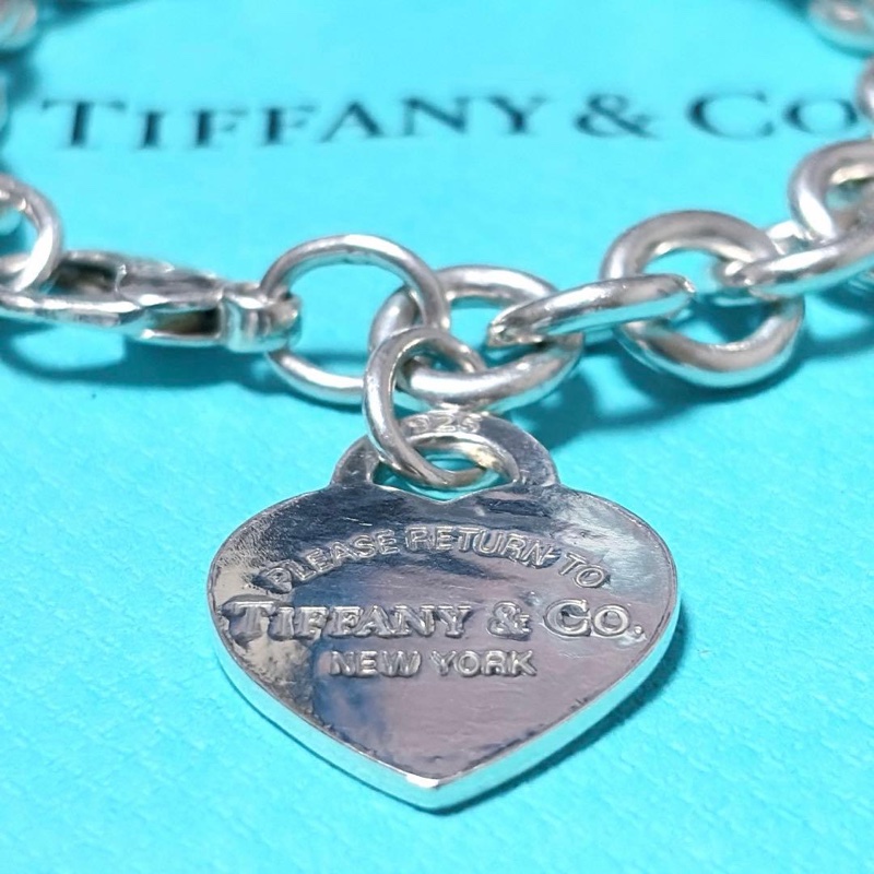 💝FuFu.Style ⟡.·* Tiffany&Co. 愛心銀牌手鏈-8