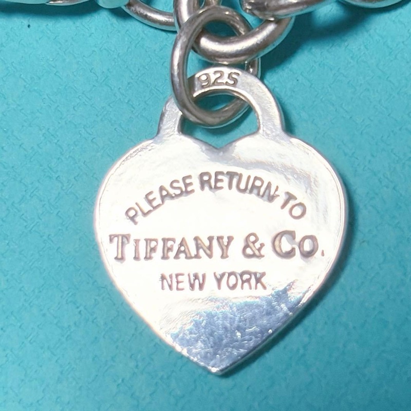 💝FuFu.Style ⟡.·* Tiffany&Co. 愛心銀牌手鏈-9