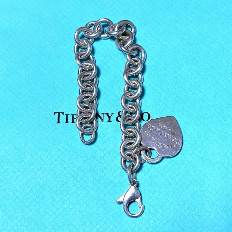 💝FuFu.Style ⟡.·* Tiffany&Co. 愛心銀牌手鏈-11