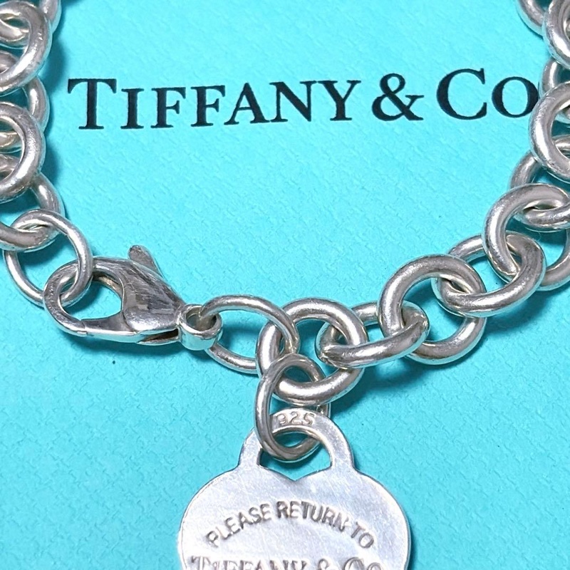 💝FuFu.Style ⟡.·* Tiffany&Co. 愛心銀牌手鏈-16
