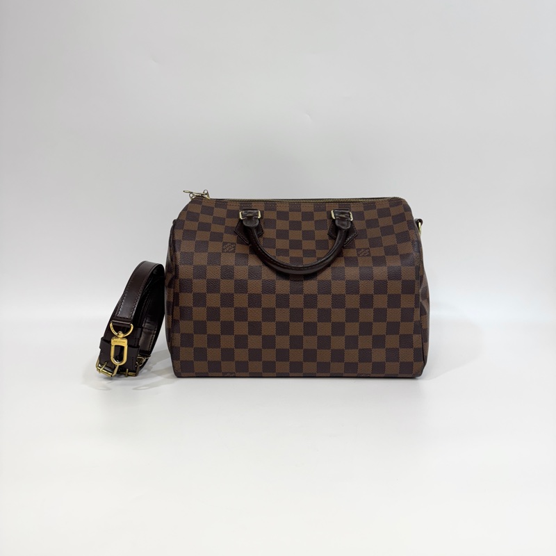 LV棋盤格speedy30cm背帶款N40590-1