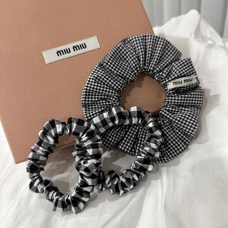 MIUMIU千鳥格三件組髮圈❤️‍🔥全新！-2