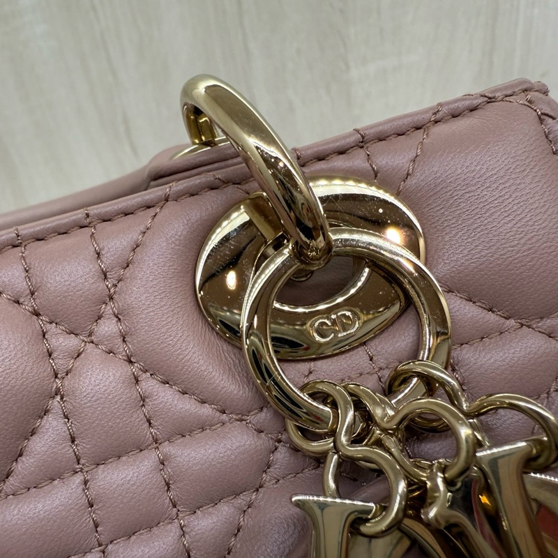 DIOR裸膚金釦小號黛妃包 M0538OCAL-M50P-15