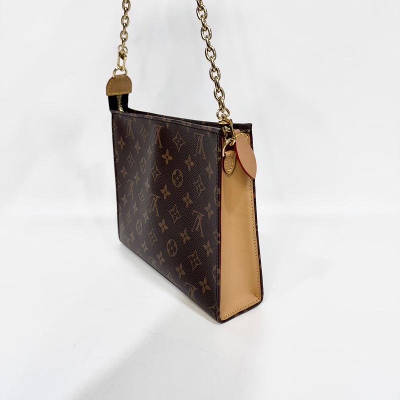 🥨近全新路易威登新版洗漱包LV原花一字拉鏈Toiltry Pouch On Chain肩背包M81412-6