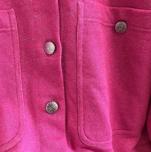 義大利精品Tricot chic粉色微金蔥連帽質感外套 40號-6