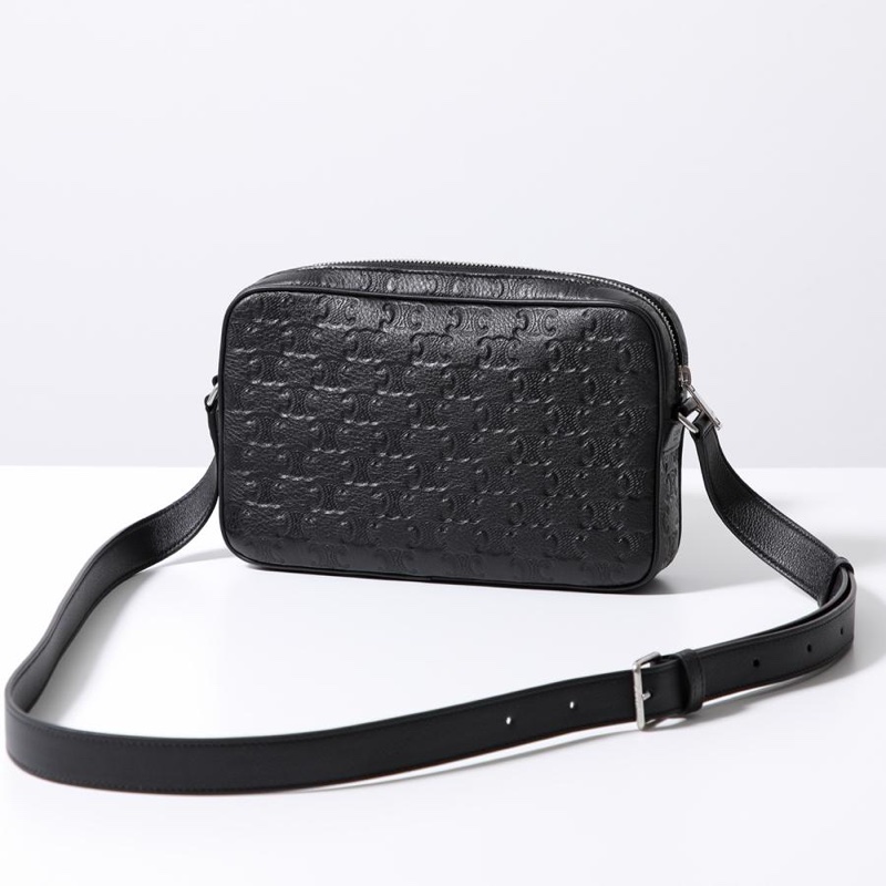 【促銷品] Celine Triomphe  壓花牛皮革中號信差袋-2