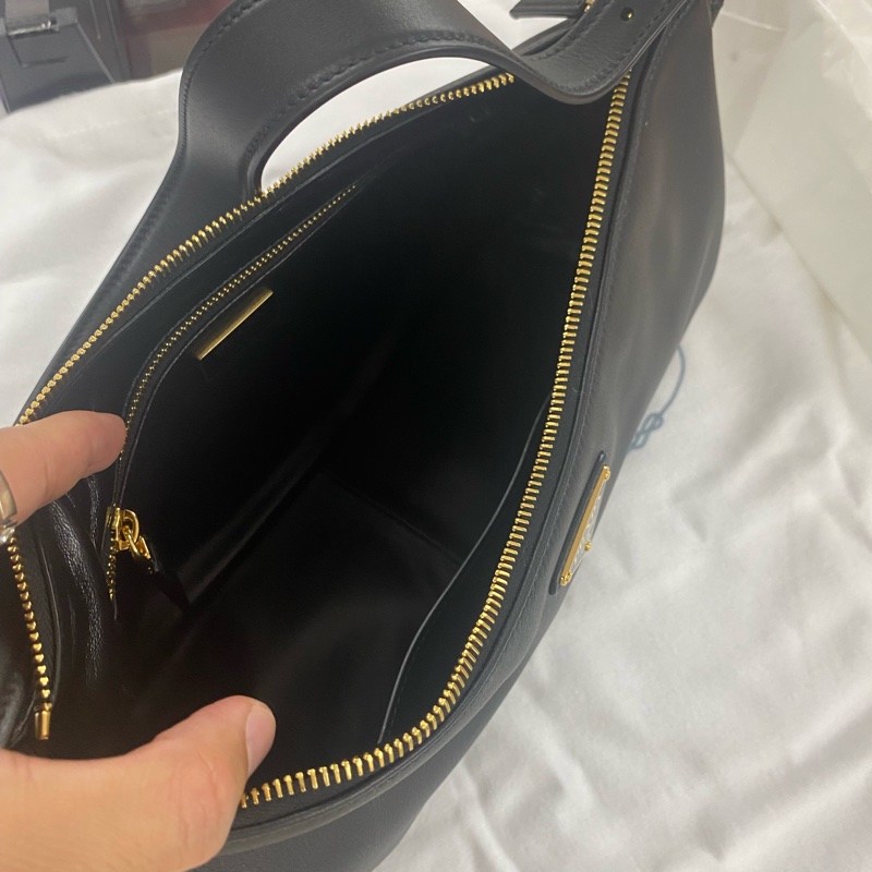 【促銷品] Prada 1BC231 Aimee 大號 光滑小牛皮肩背包 黑色-5