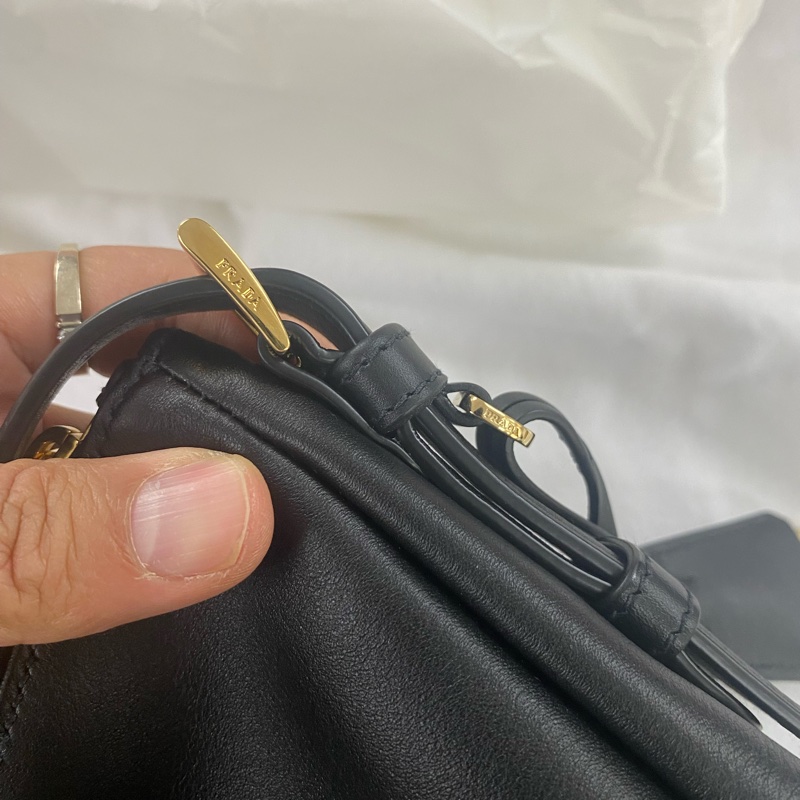 【促銷品] Prada 1BC231 Aimee 大號 光滑小牛皮肩背包 黑色-7