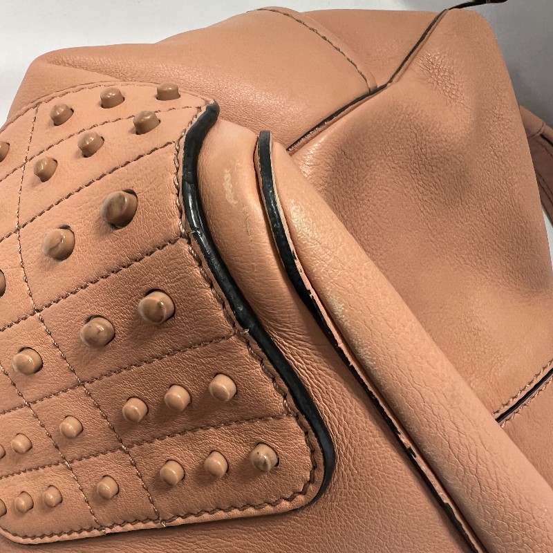 TOD’S 粉膚色牛皮拉鍊豆豆包 肩背包斜背包 兩用包-7