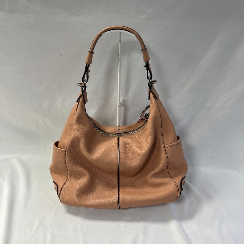 TOD’S 粉膚色牛皮拉鍊豆豆包 肩背包斜背包 兩用包-12