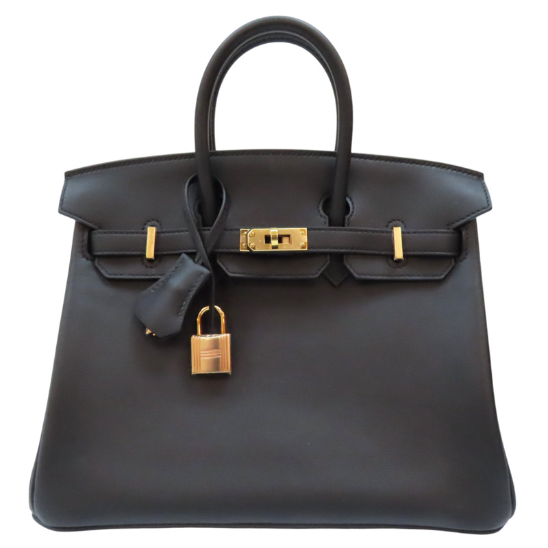 【再降價】黑色 Swift牛皮 Birkin 25 柏金包 手提包 U刻 金扣【HERMES 愛馬仕】-0
