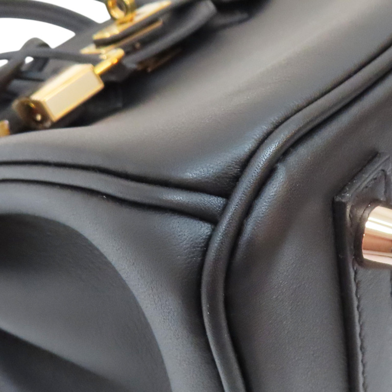 【再降價】黑色 Swift牛皮 Birkin 25 柏金包 手提包 U刻 金扣【HERMES 愛馬仕】-9