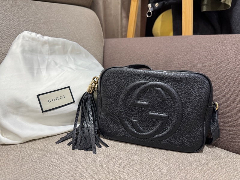 🏷️ 正貨/二手/已停產 GUCCI SOHO DISCO 黑色小牛皮 斜背包 相機包-11