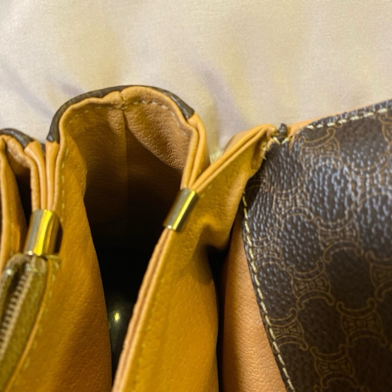 Celine 古董包 老花 超美 復古 斜背包 郵差包-35